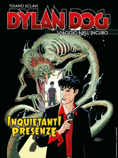 La copertina inedita di Dylan Dog. Viaggio nell'Incubo n.3 "Inquietanti presenze", realizzata da Marco Nizzoli.
