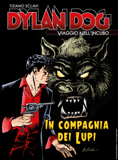 La copertina inedita di Dylan Dog. Viaggio nell'Incubo n.11 "In compagnia dei lupi", realizzata da Giampiero Casertano.