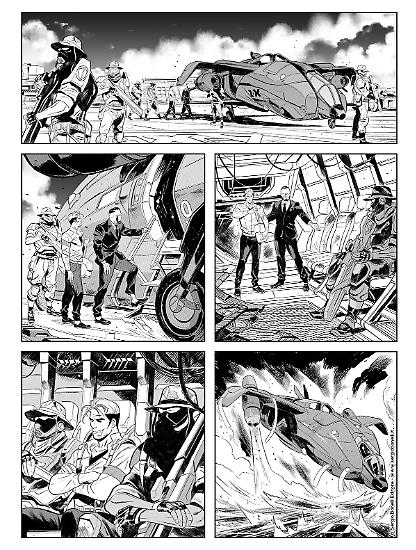 Una tavola in anteprima dalla prossima saga dell'Agente Alfa. Sceneggiatura di Michele Medda, disegni  di Francesco Mortarino