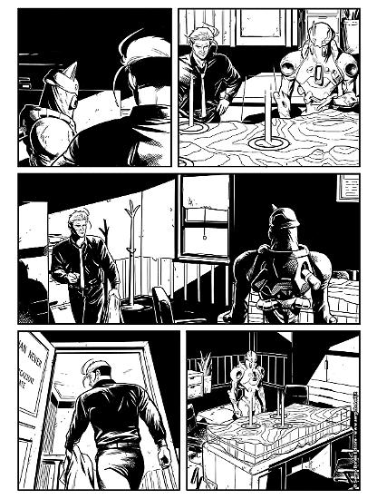 Una tavola in anteprima dalla prossima saga dell'Agente Alfa. Sceneggiatura di Bepi Vigna, disegni di Ivan Fiorelli