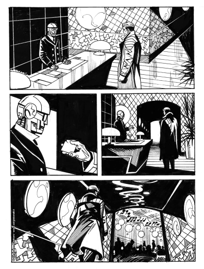 Una tavola in anteprima dalla prossima saga dell'Agente Alfa. Sceneggiatura di Bepi Vigna, disegni di Gino Vercelli