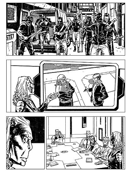 Una tavola in anteprima dalla prossima saga dell'Agente Alfa. Sceneggiatura di Bepi Vigna, disegni di Massimiliano Bergamo