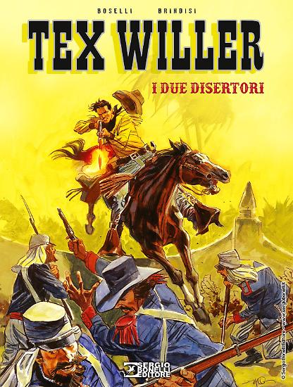 La spettacolare copertina di "Tex Willer. I Due Disertori", realizzata da Massimo Carnevale.
