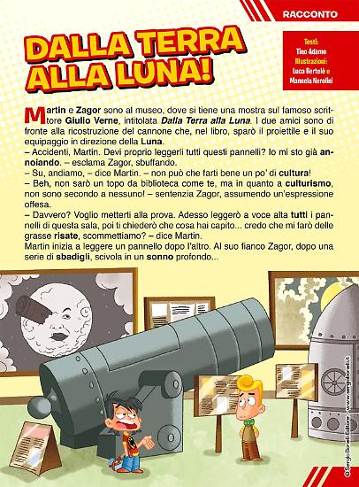 Una pagina del racconto "Dalla Terra alla Luna", scritto da Tino Adamo!