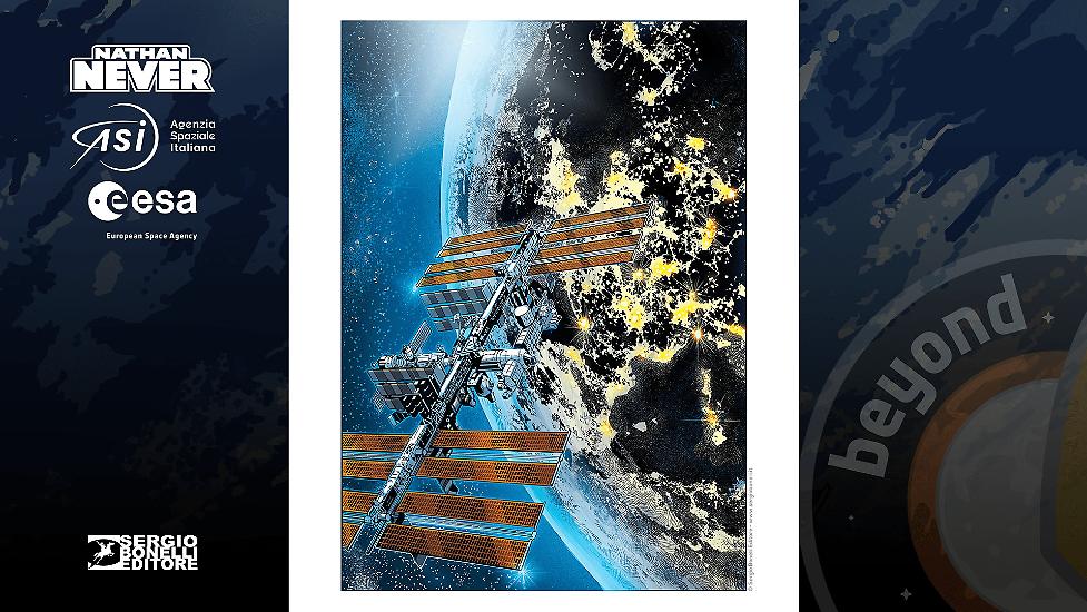 Una pagina tratta dal volume "Nathan Never Stazione Spaziale Internazionale".