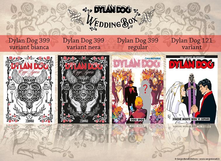 Gli albi contenuti nella box con le diverse edizioni e variant cover.