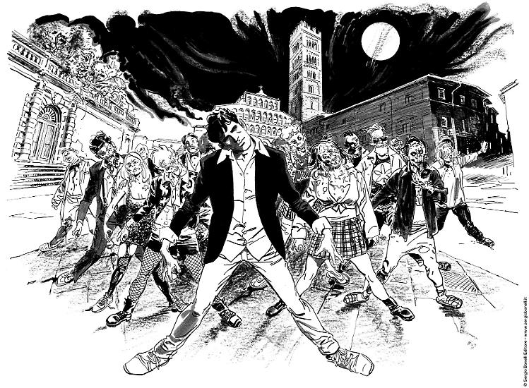 La stampa di Dylan Dog, illustrata da Bruno Brindisi.