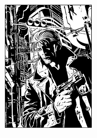 Nathan Never disegnato da Sergio Giardo.