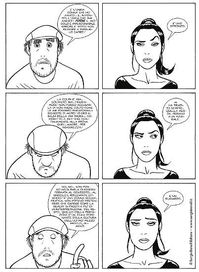 Una tavola di Silvia Ziche da "Quei due", testi di Tito Faraci. In anteprima a Lucca Comics & Games 2019.