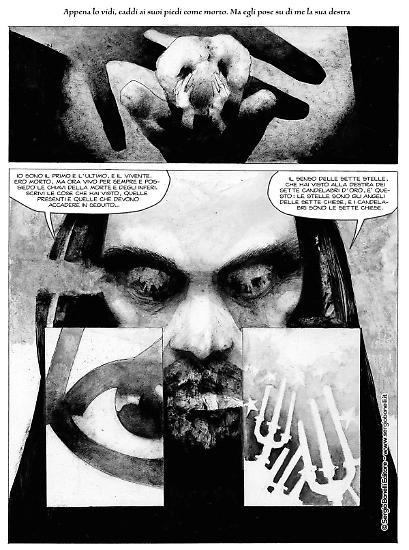 Una tavola di Corrado Roi da "Apocalisse". Testi di Alfredo Castelli. In anteprima a Lucca Comics & Games 2019.