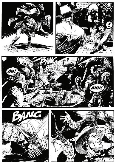 Una tavola di Claudio Villa da "Tex l'inesorabile". Testi di Mauro Boselli. In anteprima a Lucca Comics & Games 2019.
