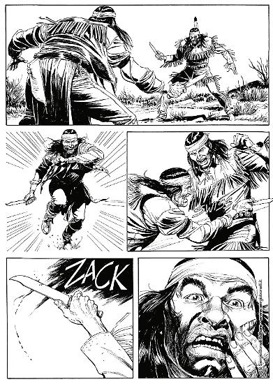 Una tavola di Claudio Villa da "Tex l'inesorabile". Testi di Mauro Boselli. In anteprima a Lucca Comics & Games 2019.