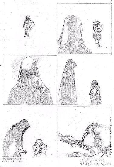 Una matita di Alessio Fortunato per "L'amica mortale", Dampyr n.236. Testi di Giorgio Giusfredi.