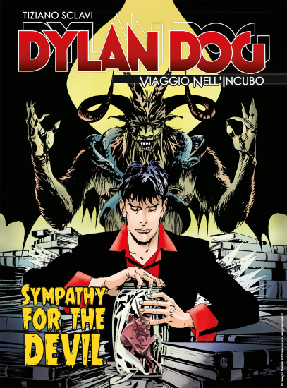 La copertina inedita di Dylan Dog. Viaggio nell'Incubo n.19 "Sympathy for the devil", realizzata da Lola Airaghi.