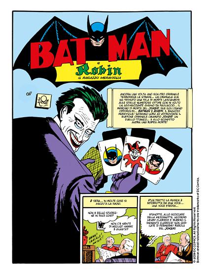 Una tavola de "Il Joker", testi di Bill Finger, disegni di Bob Kane.