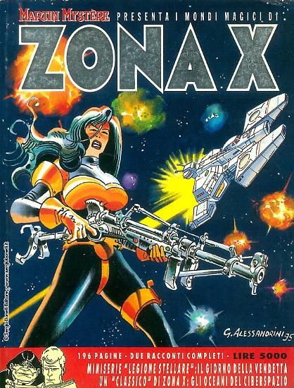 La copertina di Zona X n.12, debutto di Legione Stellare, disegnata da Giancarlo Alessandrini.