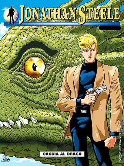 La copertina di Jonathan Steele n.13, "Caccia al drago", disegnata da Giancarlo Olivares.