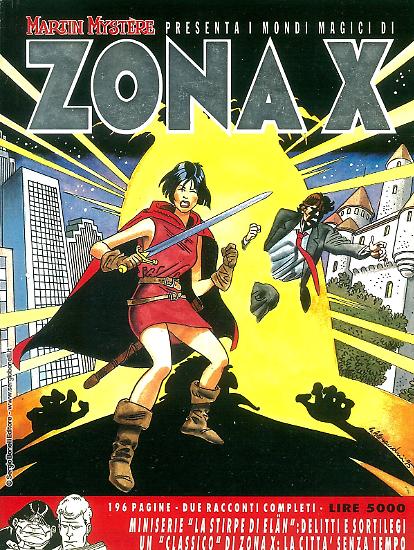 La copertina di Zona X n.11, contenente il primo episodio di La stirpe di Elän, disegnata da Giancarlo Alessandrini.