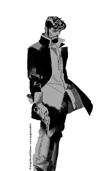 Ecco uno studio per la posa di Dylan Dog.