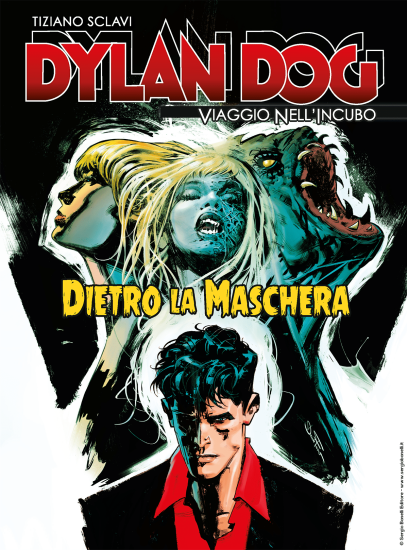 La copertina inedita di Dylan Dog. Viaggio nell'Incubo n.36 "Dietro la maschera", realizzata da Davide Furnò.