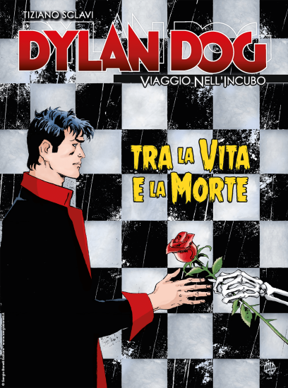 La copertina inedita di Dylan Dog. Viaggio nell'Incubo n.39 "Tra la vita e la morte", realizzata da Lola Airaghi.