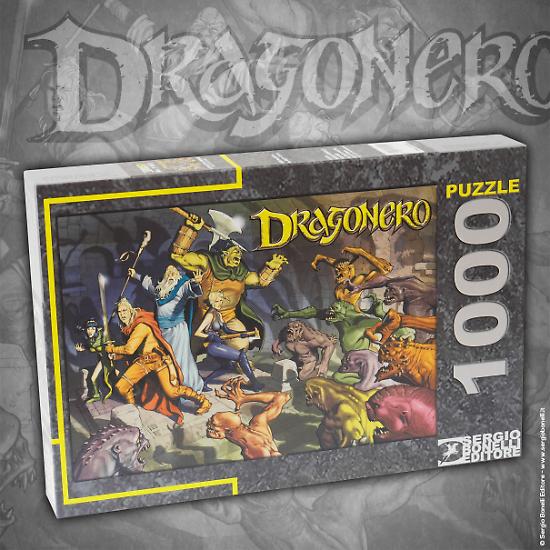 Una scena di Gianluca Pagliarani che vede Dragonero e la sua banda provare a resistere all'assalto di un gruppo di orrendi mostri.