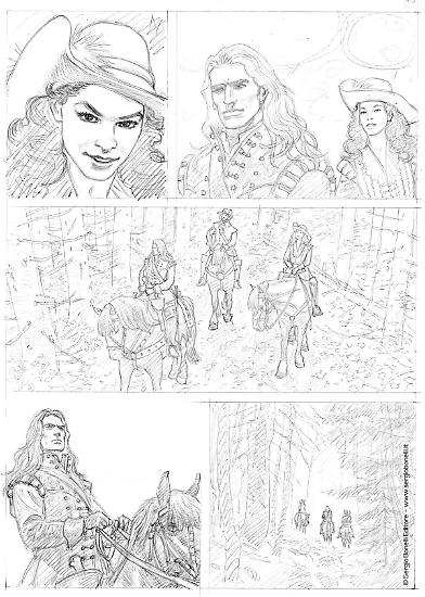 Le matite di Majo per una tavola di "Il Cavaliere di Roccabruna", Dampyr n.241.