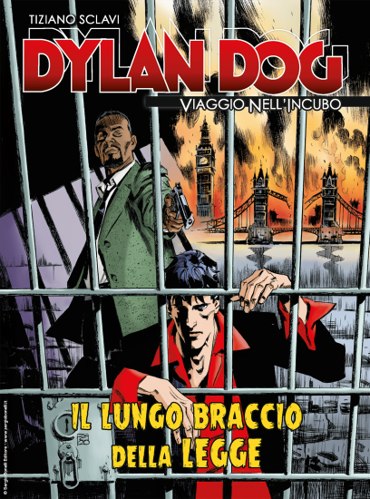 La copertina inedita di Dylan Dog. Viaggio nell'Incubo n.40 "Il lungo braccio della legge", realizzata da Raul e Gianluca Cestaro.