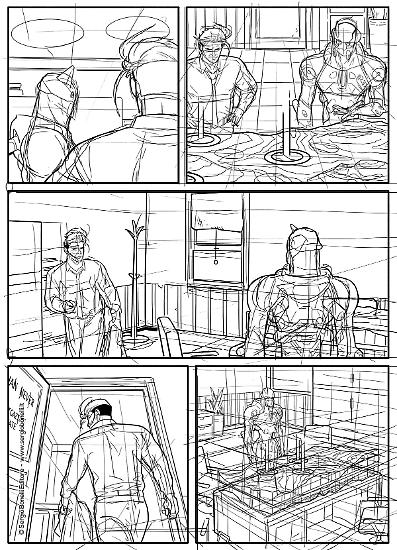 Le matite di Ivan Fiorelli per una tavola di "La prossima vittima", Nathan Never n.347.