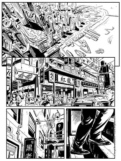 La versione definitiva della tavola Ivan Fiorelli per "La prossima vittima", Nathan Never n.347.