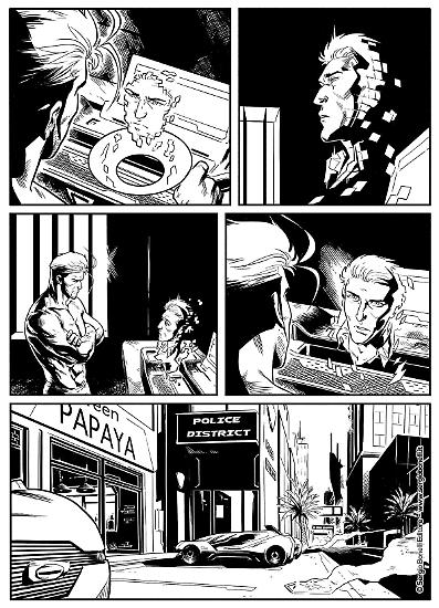 La versione definitiva della tavola Ivan Fiorelli per "La prossima vittima", Nathan Never n.347.
