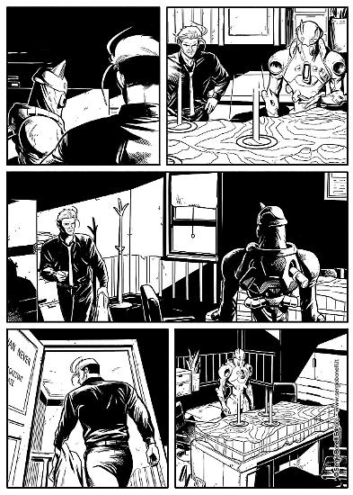 La versione definitiva della tavola Ivan Fiorelli per "La prossima vittima", Nathan Never n.347.