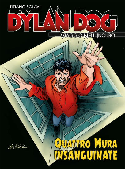La copertina inedita di Dylan Dog. Viaggio nell'Incubo n.41 "Quattro mura insanguinate", realizzata da Giampiero Casertano.