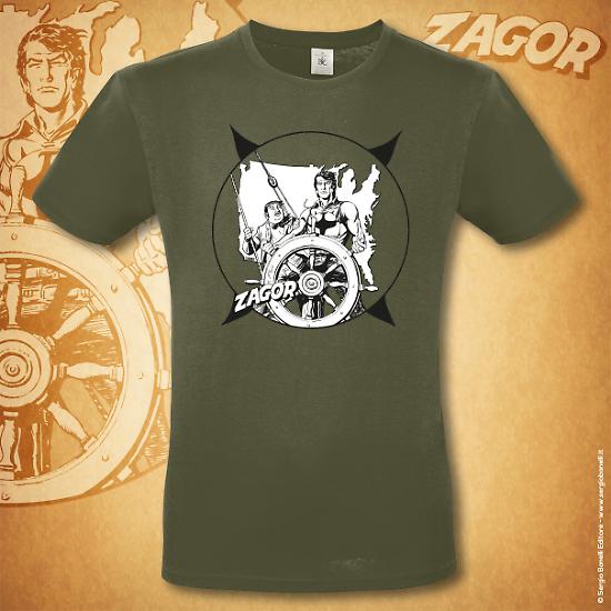 La t-shirt di Zagor Odissea americana nella colorazione Urban Khaki.