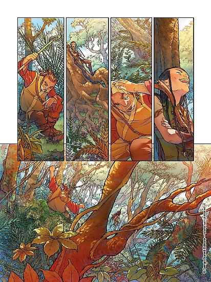 Una tavola di Francesca Aureli da "Il vecchio popolo" con i colori di Alessandra Baccaglini.