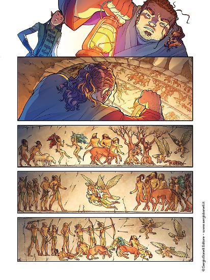 Una tavola di Francesca Aureli da "Il vecchio popolo" con i colori di Alessandra Baccaglini.