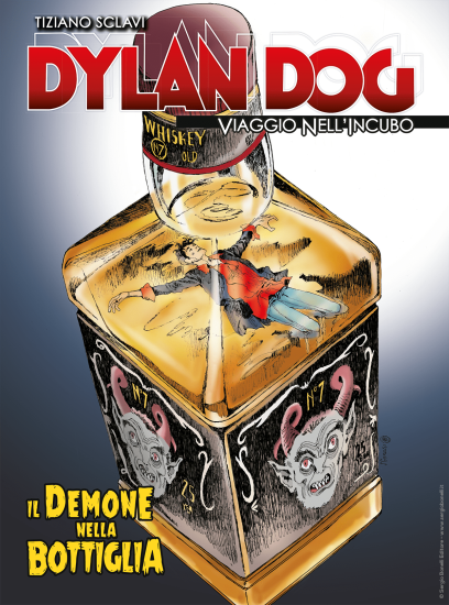 La copertina inedita di Dylan Dog. Viaggio nell'Incubo n.52 "Il demone nella bottiglia", realizzata da Sergio Gerasi.