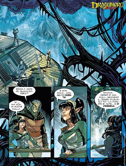 Una tavola tratta dallo Speciale Dragonero 7 "Cuore di tenebra", testi di Luca Enoch, disegni di Alessandro Pastrovicchio, colori di Piki Hamilton.