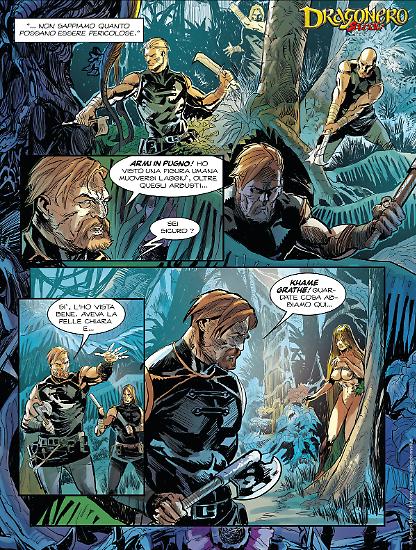 Una tavola tratta dallo Speciale Dragonero 7 "Cuore di tenebra", testi di Luca Enoch, disegni di Alessandro Pastrovicchio, colori di Piki Hamilton.