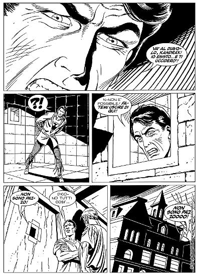 Una tavola di "Passato e futuro", Zagor n.661. Testi di Claudio Chiaverotti, disegni di Marco Torricelli.
