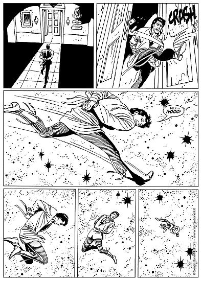 Una tavola di "Passato e futuro", Zagor n.661. Testi di Claudio Chiaverotti, disegni di Marco Torricelli.