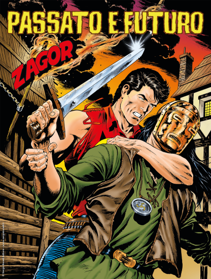 La copertina di "Passato e futuro", Zagor n.661. Illustrazione di Alessandro Piccinelli.