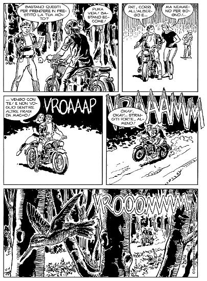 Una tavola di Roberto Diso e Massimo Cipriani da "L'ultimo inganno", Mister No Le Nuove Avventure n.14. Testi di Luigi Mignacco e Michele Masiero.