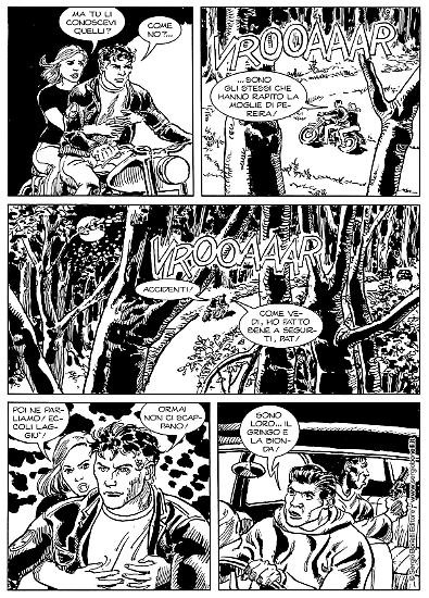 Una tavola di Roberto Diso e Massimo Cipriani da "L'ultimo inganno", Mister No Le Nuove Avventure n.14. Testi di Luigi Mignacco e Michele Masiero.