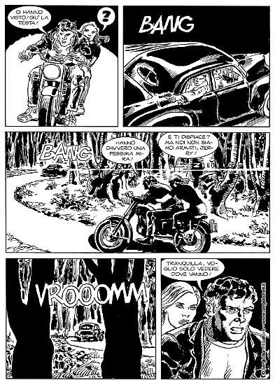 Una tavola di Roberto Diso e Massimo Cipriani da "L'ultimo inganno", Mister No Le Nuove Avventure n.14. Testi di Luigi Mignacco e Michele Masiero.