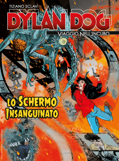 La copertina inedita di Dylan Dog. Viaggio nell'Incubo n.57 "Lo schermo insanguinato", realizzata da Carmine Di Giandomenico.
