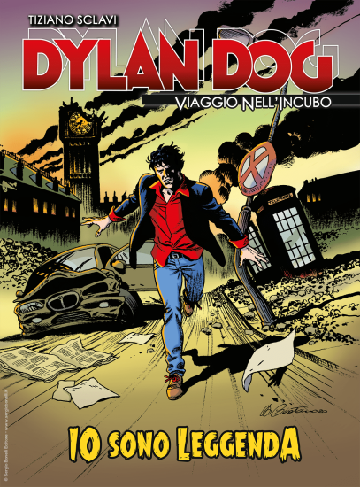La copertina inedita di Dylan Dog. Viaggio nell'Incubo n.61 "Io sono leggenda", realizzata da Giampiero Casertano.