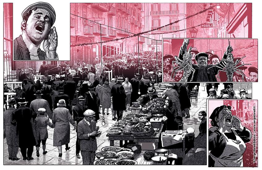 Una tavola di Daniele Bigliardo colorata da Giuseppe Boccia, da "Il commissario Ricciardi. Per mano mia".