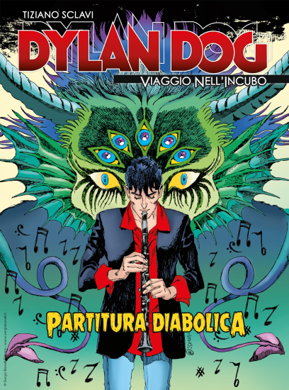 La copertina inedita di Dylan Dog. Viaggio nell'Incubo n.62 "Partitura diabolica", realizzata da Sergio Gerasi.