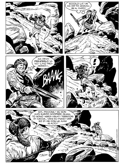 Una tavola di Alessandro Piccinelli da "I tre fratelli Bill", Maxi Tex n.27. Testi di Mauro Boselli.